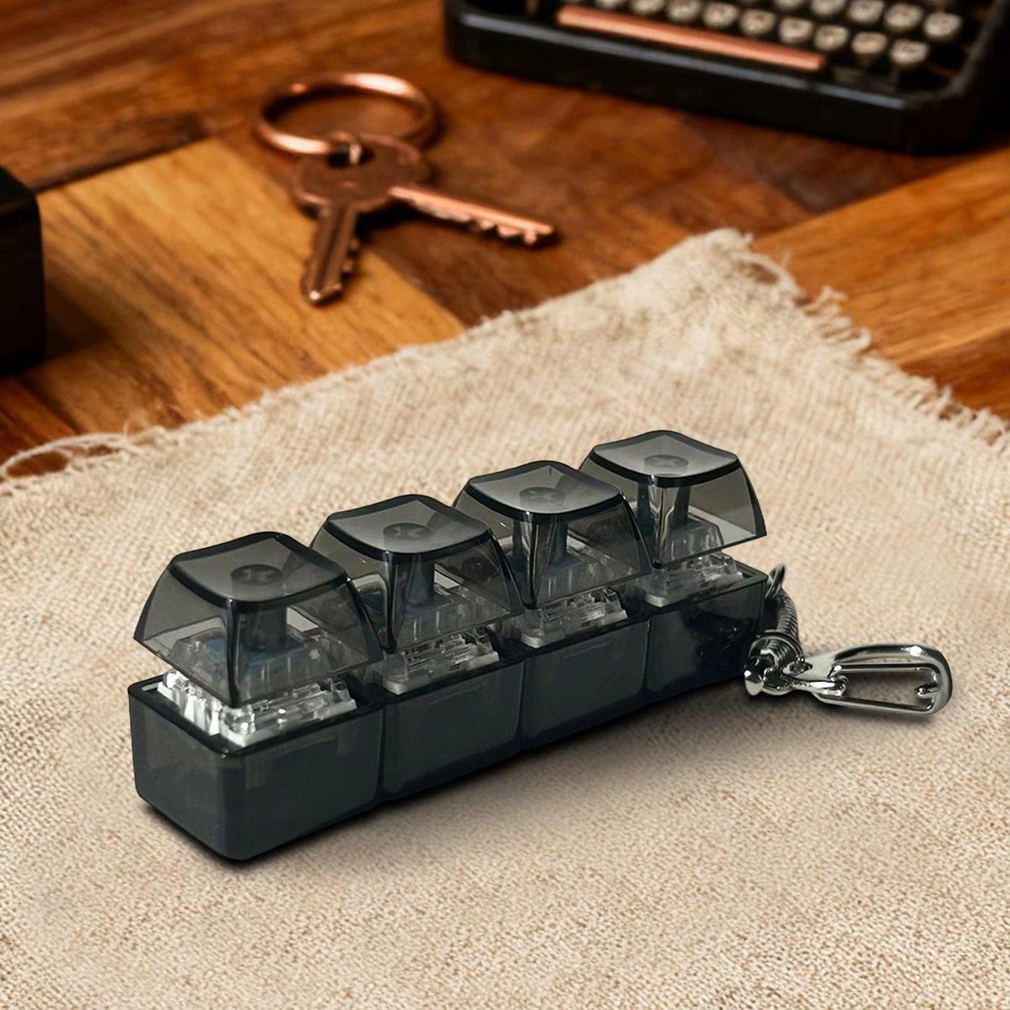 New Keyboard Keychain Fidget Toys Crystal Clicker Sensory Toy for Stress Relief Keyboard Keychain Fidget Gadget for Adults Child