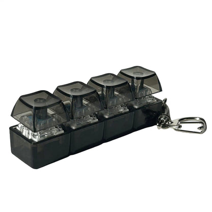 New Keyboard Keychain Fidget Toys Crystal Clicker Sensory Toy for Stress Relief Keyboard Keychain Fidget Gadget for Adults Child